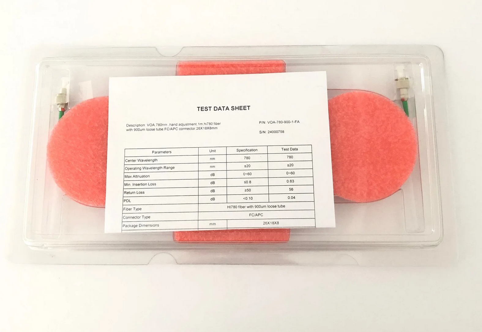 780nm In-Line Adjustable Fiber Attenuator with Single-mode Fiber